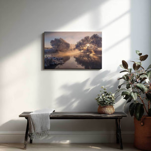 Tableau paysage givré au lever du jour Toile imprimée
