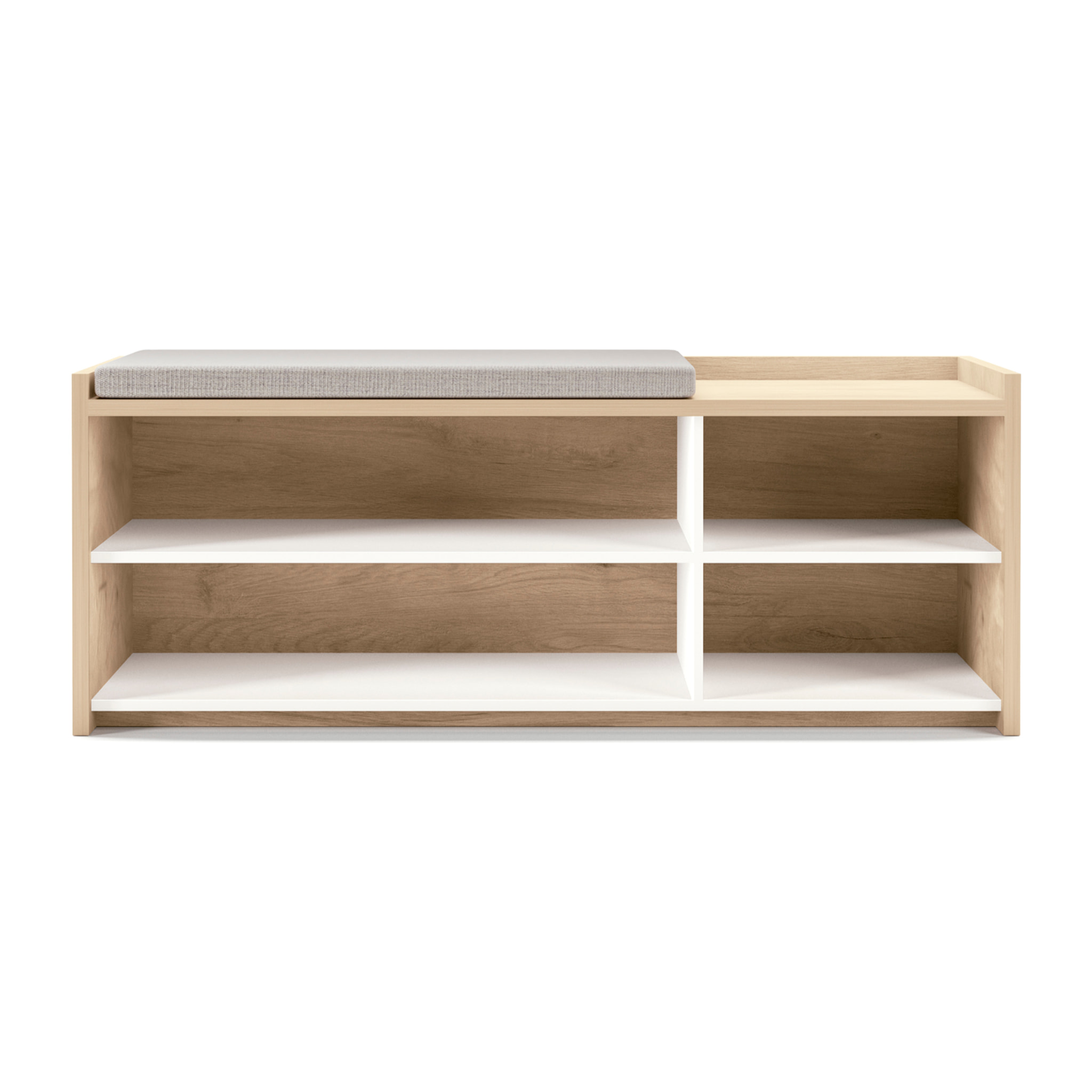 Banco descalzador Benchie melamina roble-blanco 43x110x41 cm