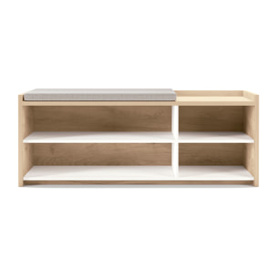 Banco descalzador Benchie melamina roble-blanco 43x110x41 cm