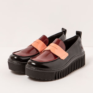 Zapatos 1530S NAPPA SHINNY BLACK-FLAMINGO/BRIGHTON color Black-flamingo