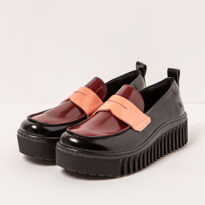 Zapatos 1530S NAPPA SHINNY BLACK-FLAMINGO/BRIGHTON color Black-flamingo