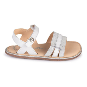 SANDALIA BAREFOOT BLANCO - VELCRO Y BRILLO ELEGANTE