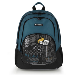 Mochila Gabol ROAD azul y negra e impermeable