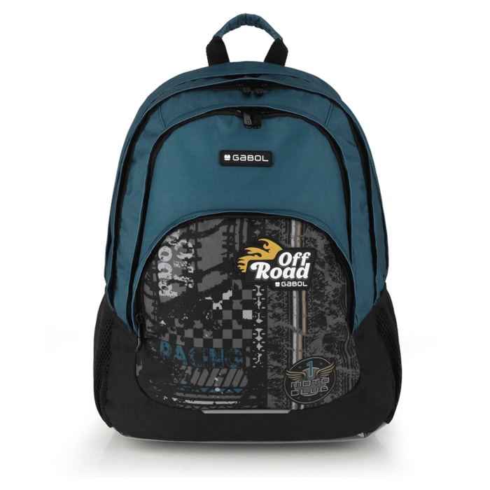 Mochila Gabol ROAD azul y negra e impermeable