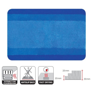 Tapis de bain Polyester BALANCE 55x65cm Bleu Spirella