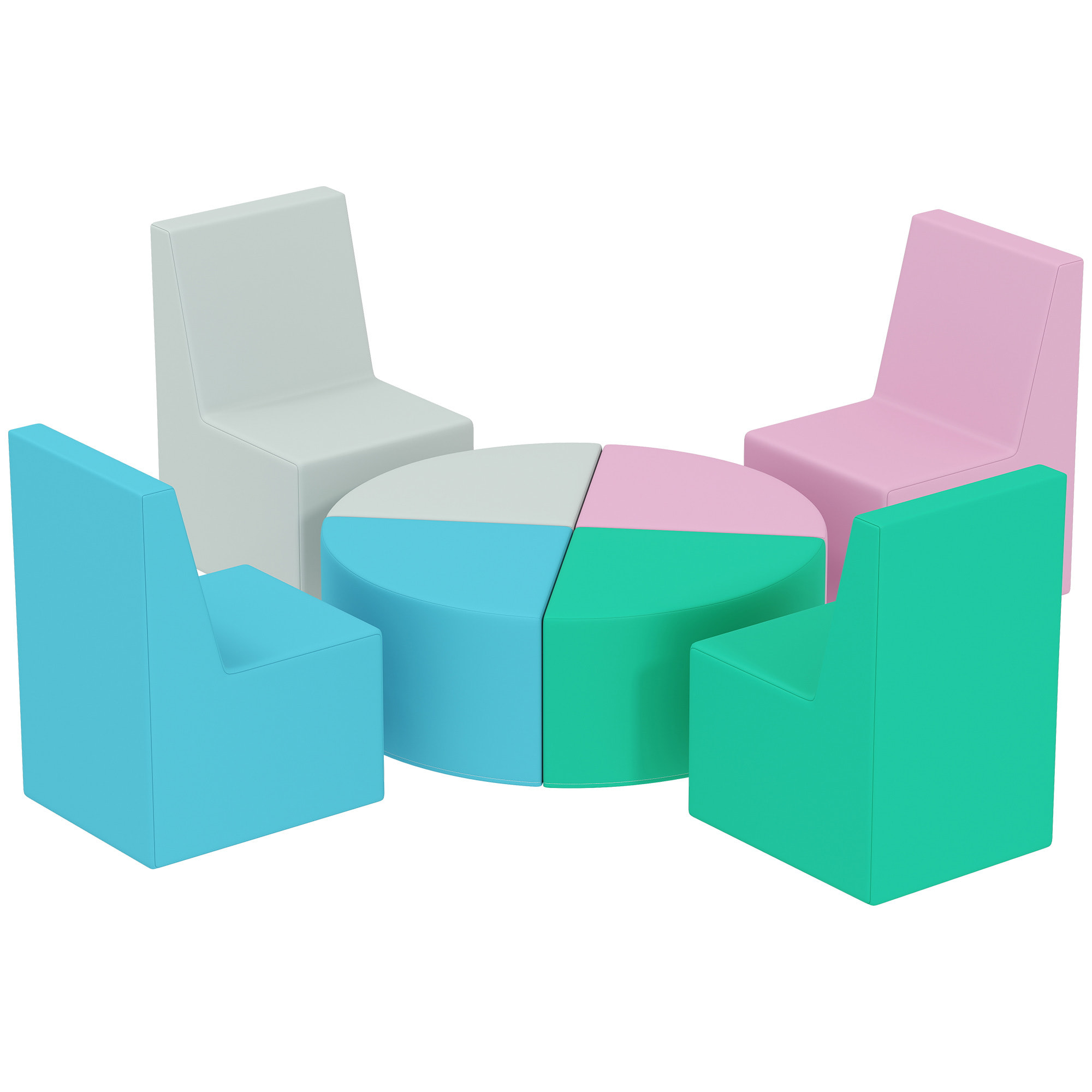 Parcours motricité bébé 8 pcs ensemble table et chaises enfant 2 en 1