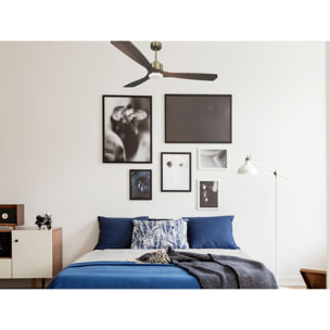 Ventilateur de plafond Réversible  Thermostat Dimmable Wifi Moteur à courant continu Toits en pente Télécommande Lumière à trois tons Mémoire