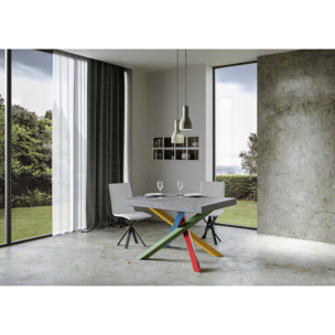 Table extensible 90x130/390 cm Volantis Gris Béton cadre 4/B