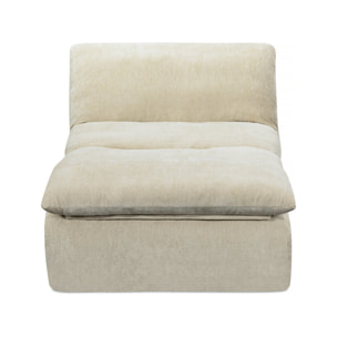 Chauffeuse en tissu texturé "Candela" - 81 x 96 x 75 cm - Beige