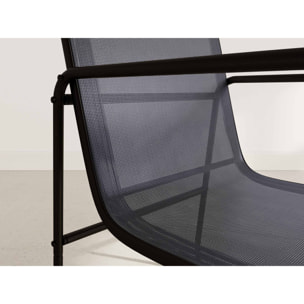 Murillo - ensemble table et chaises de jardin - 6 personnes - noir et gris - Noir / Gris