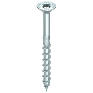 Vis HECO-Topix-Plus - Ø5x80mm - Tête Fraisée à poches de fraisage - Filetage Total - PZ2 - Boite de 200 - 60952