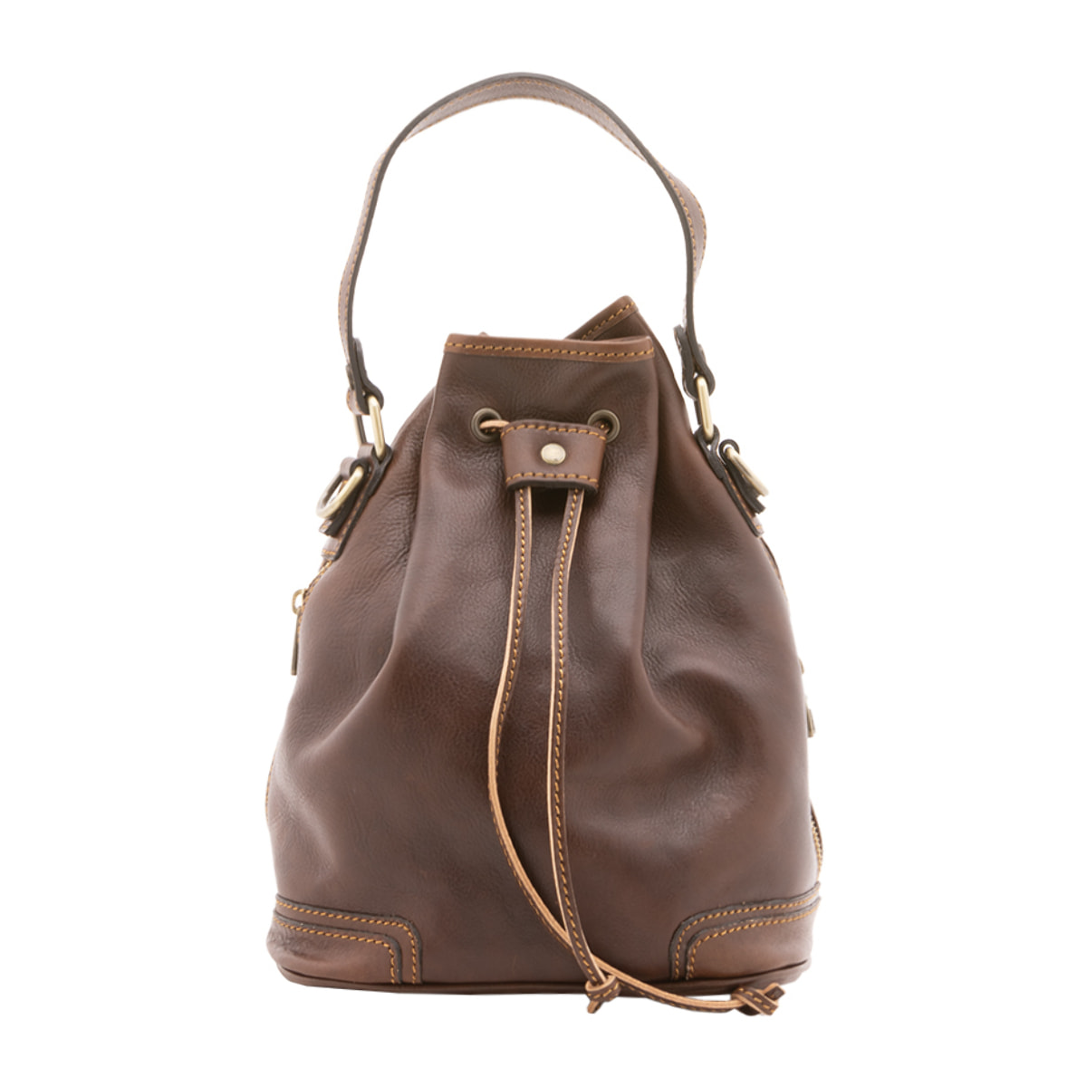 Borsa a secchiello  unisex In Vera pelle Made in Italy 24x30x16 cm