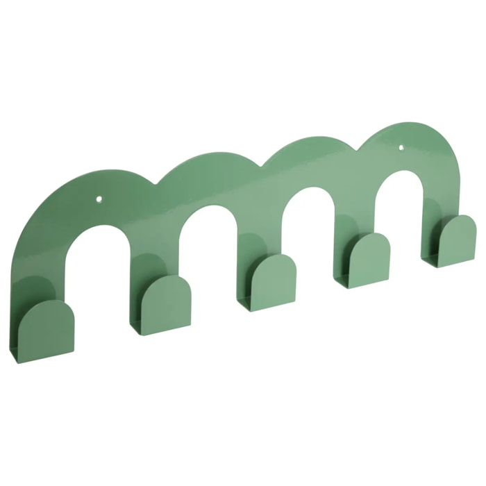 Patère Callista vert 5 crochets