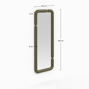 Miroir rectangulaire laqué vert kaki 160 x 60 cm - Silk