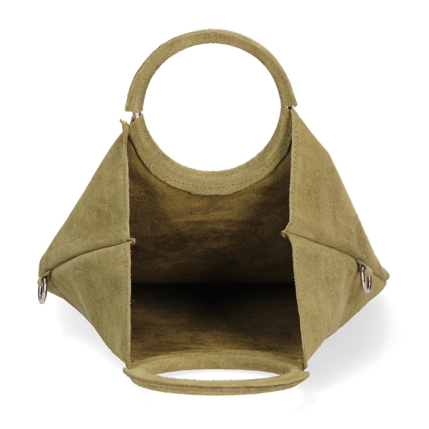 Borsa a mano da donna Made in Italy - Modello Zelia - Pelle scamosciata - 29.0 x 30.0 x 1.0 cm