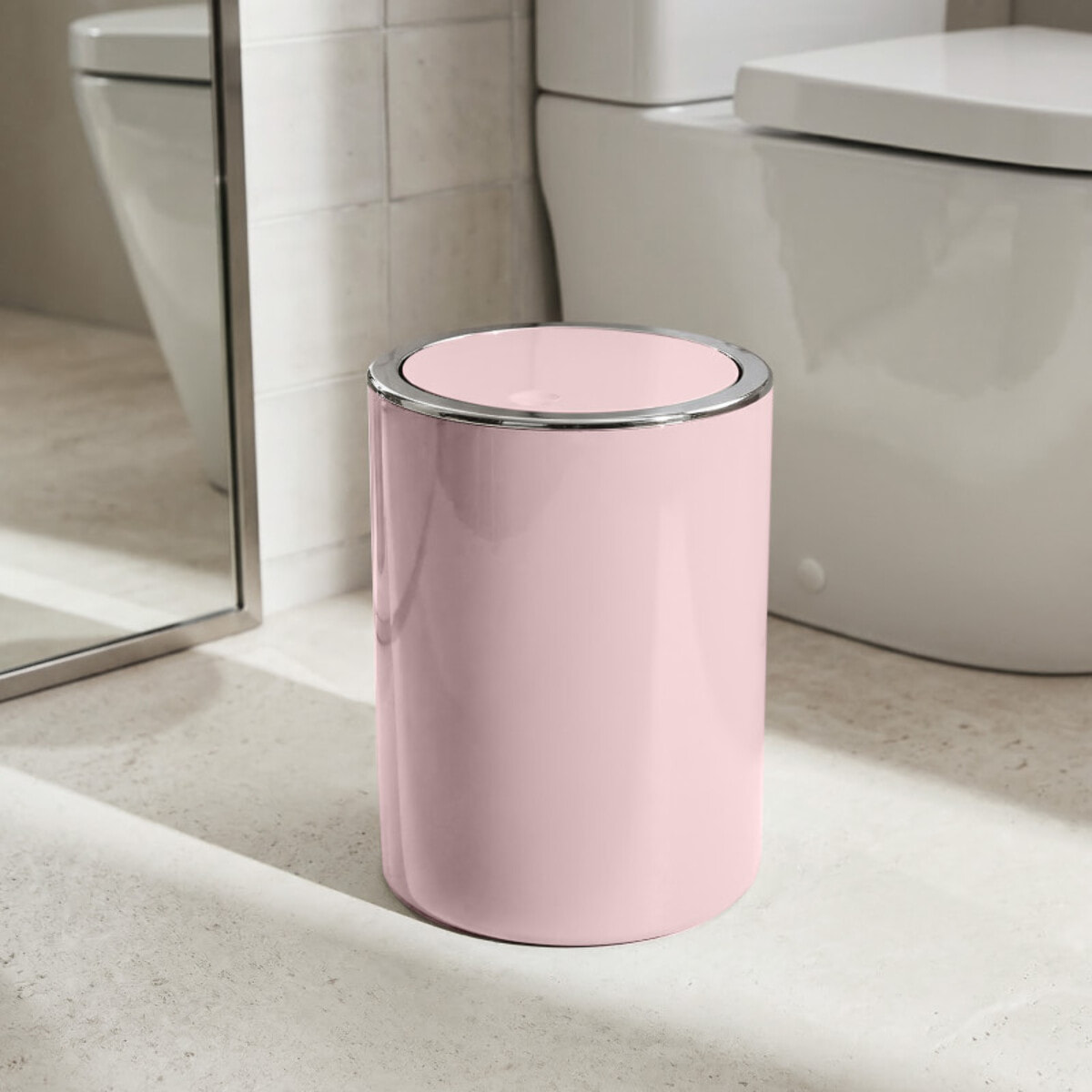 Poubelle à bascule KAMAKA 6L Rose Pastel MSV