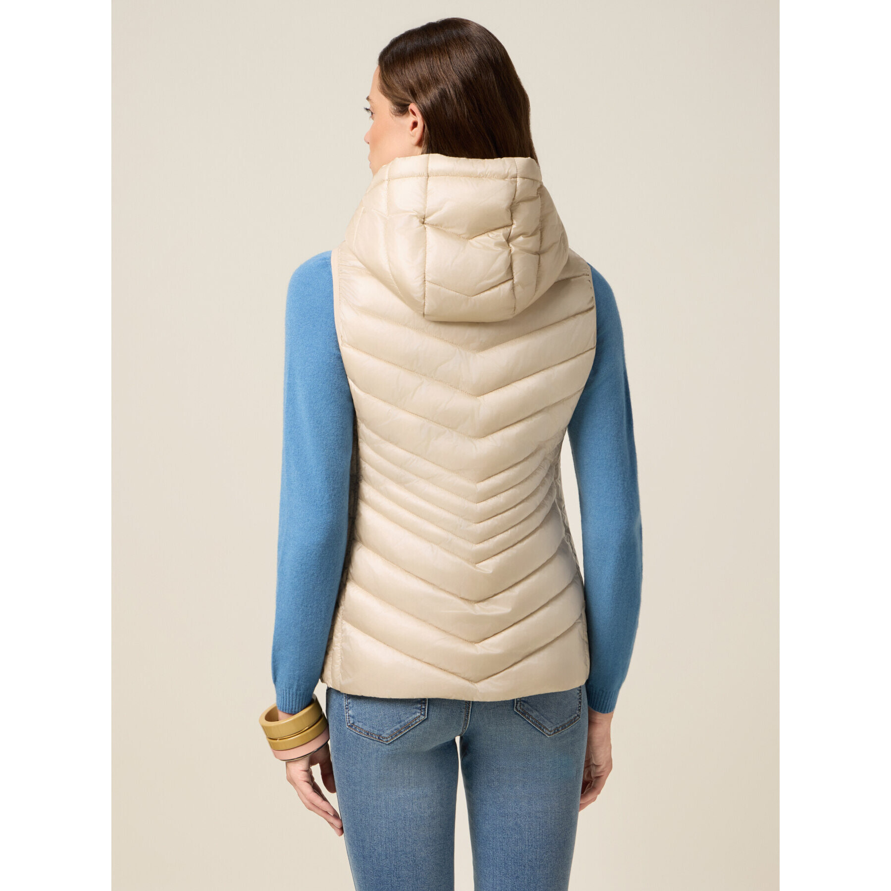 Oltre - Piumino lightweight smanicato con cappuccio - Beige