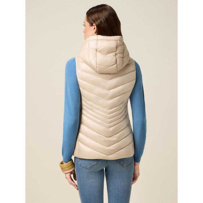 Oltre - Piumino lightweight smanicato con cappuccio - Beige