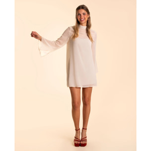 Vestido corto halter transparente