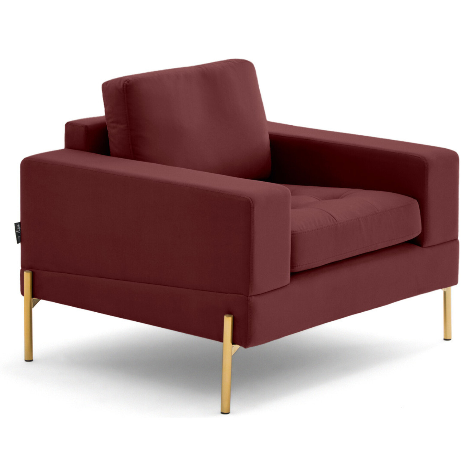 Isaure - fauteuil en velours - Bordeaux