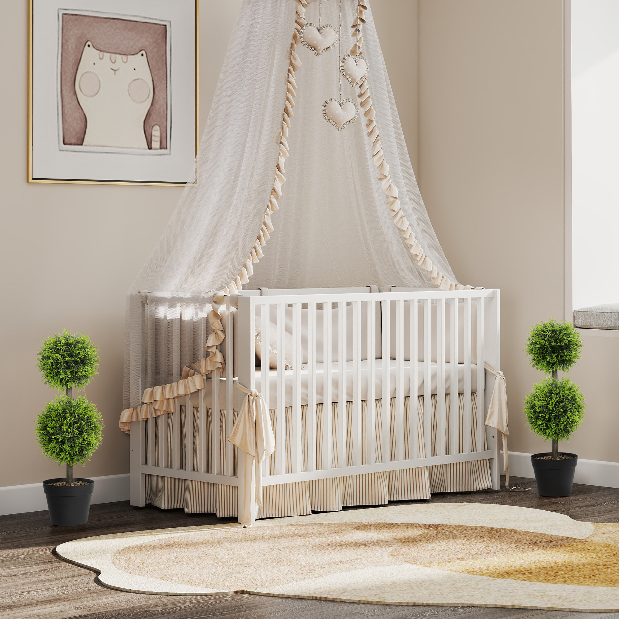 Lot de 2 cyprès artificiels topiaires en forme de boules x 2 H.60cm avec pots