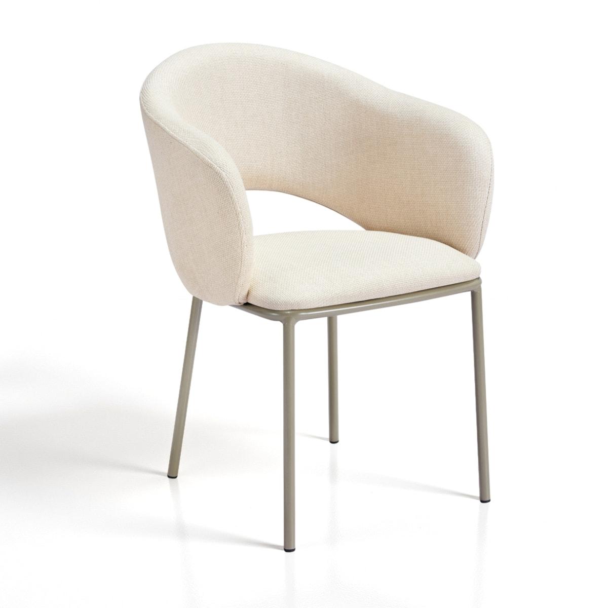 Lot de 2 chaises de salle à manger Tomasucci JADE', en tissu, beige, platine, 57 × 54 × 80 cm