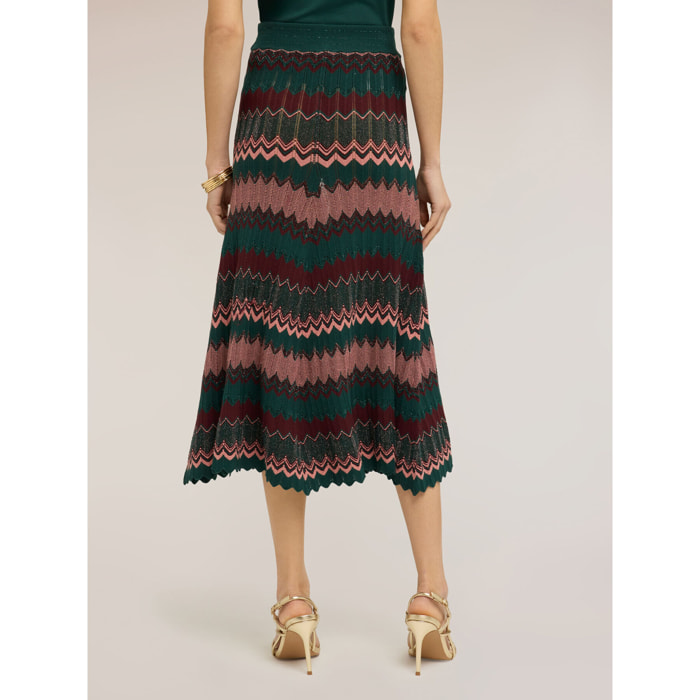 Motivi - Falda de punto fantasía chevron - Verde