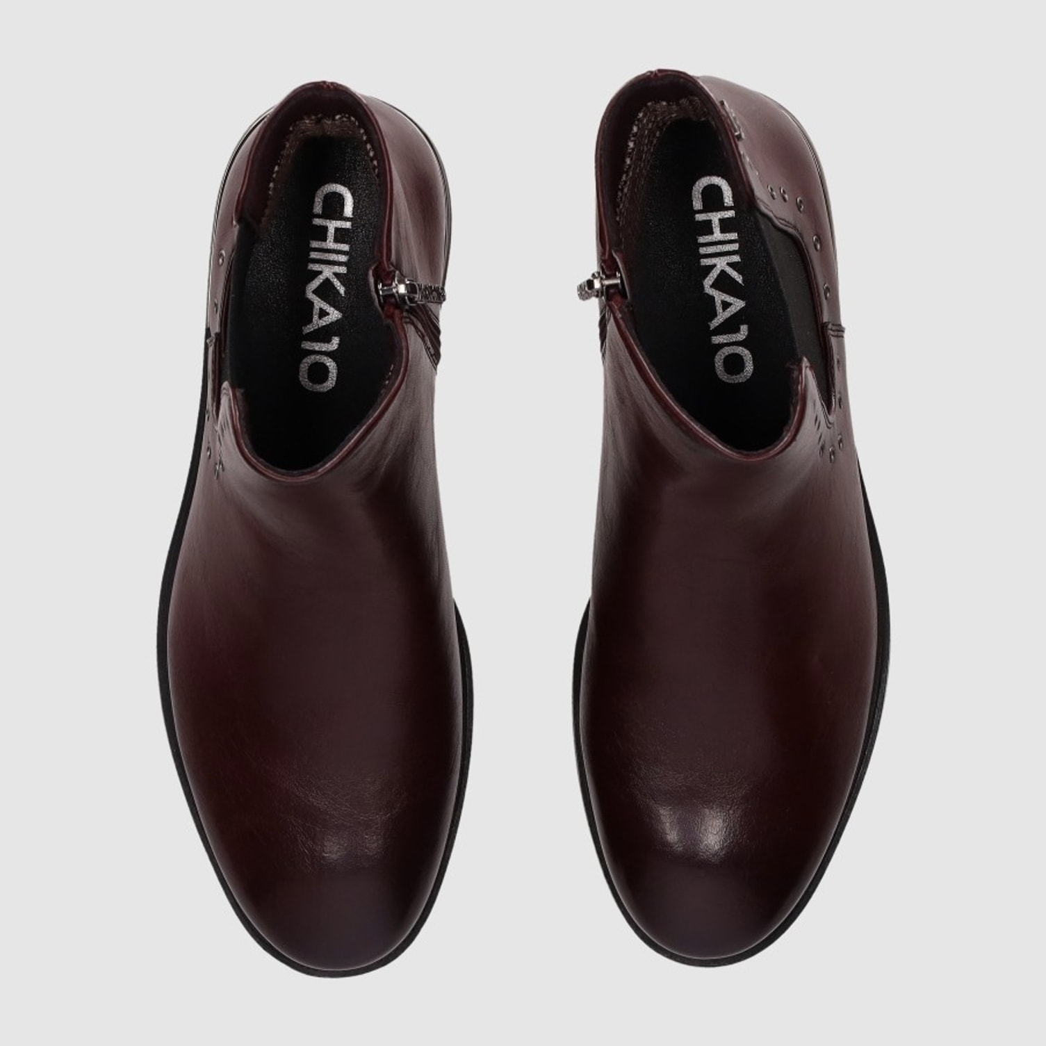 Botines - Vino - Tacón: 3 cm