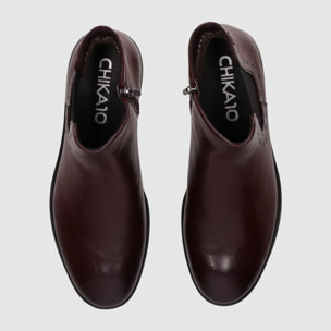 Botines - Vino - Tacón: 3 cm