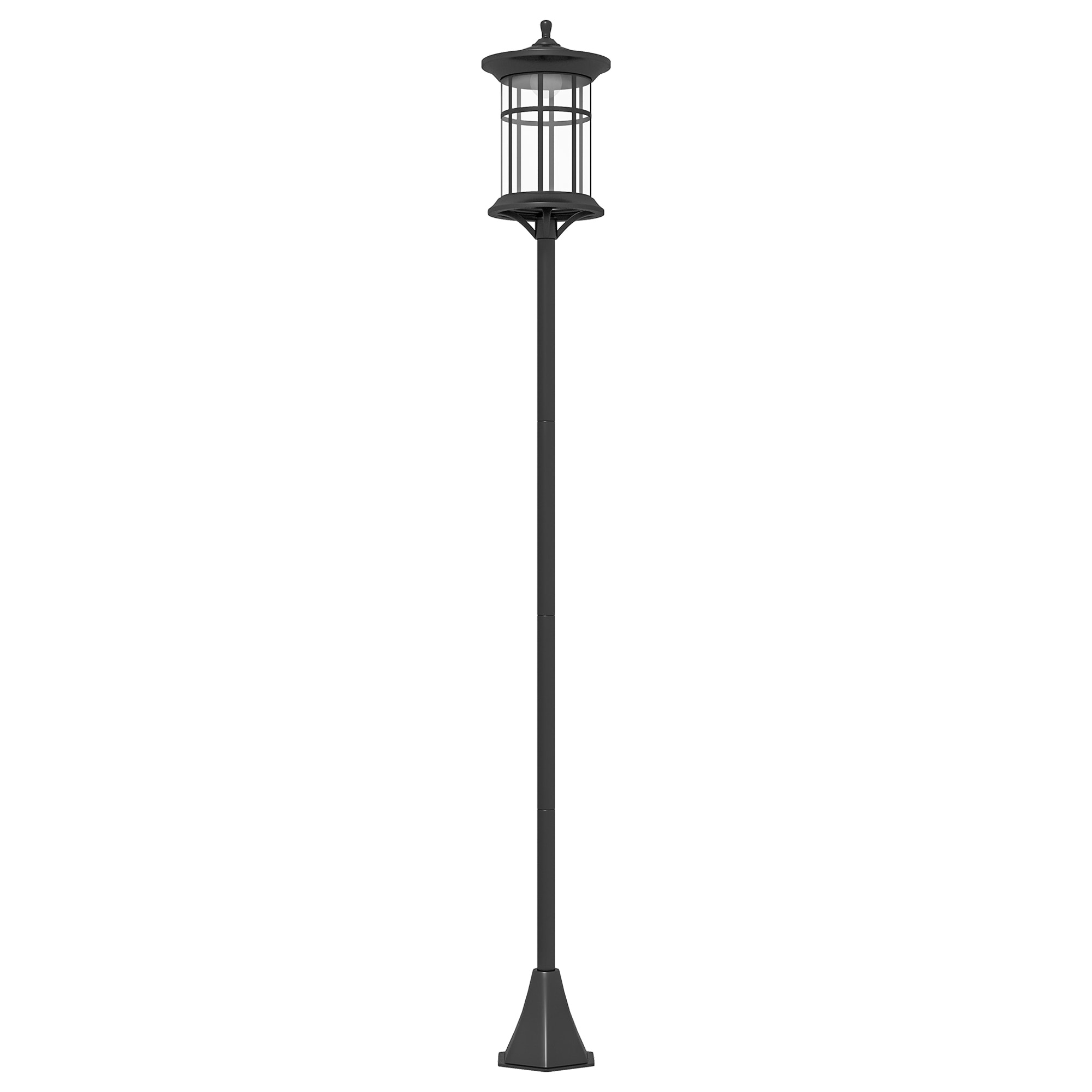 Lampadaire solaire LED extérieur sur pied H. 184 cm noir