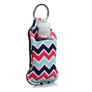 Portachiavi bottiglia igienizzante per le mani alcool ricaricabile 30ml tessuto design Cresta.