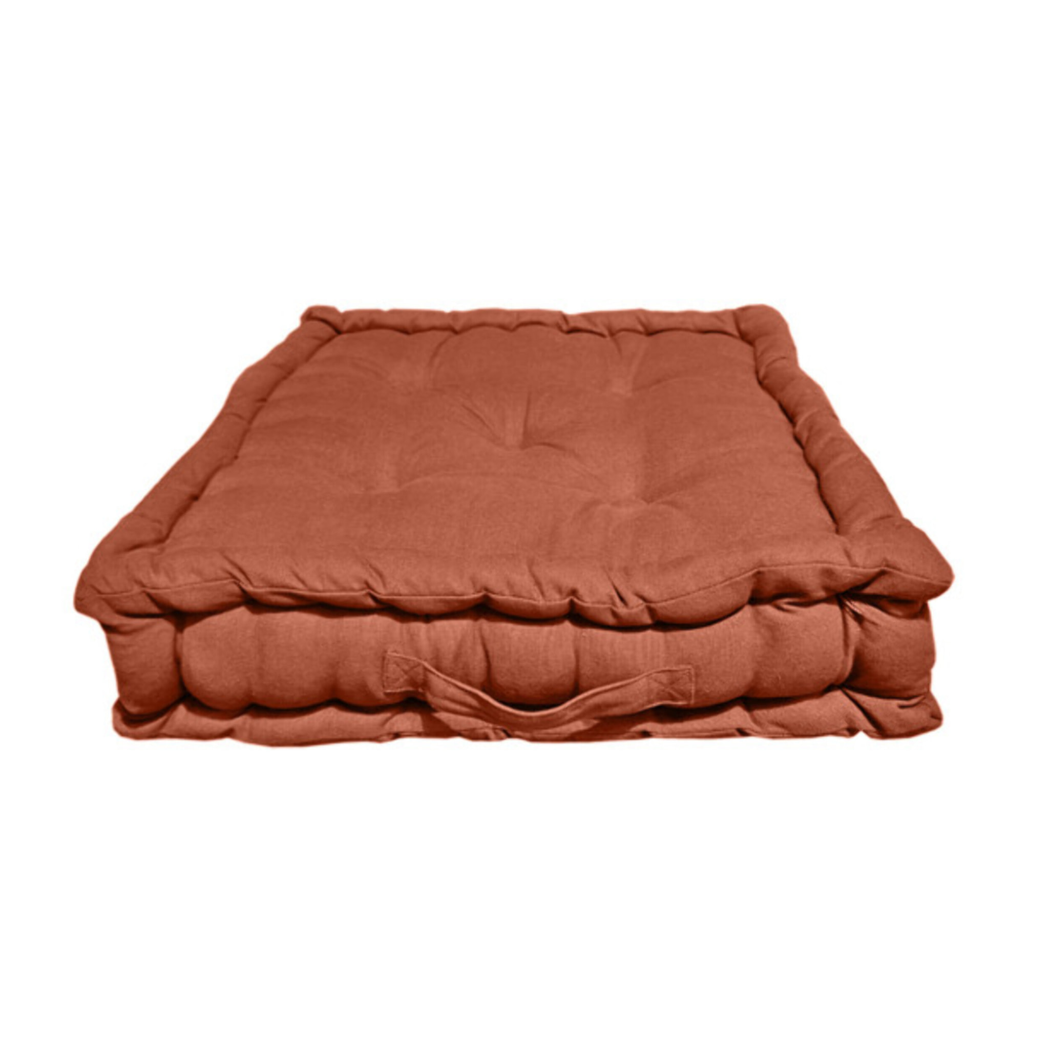 Coussin de sol 50 x 50 cm capitonné et matelassé en coton - KALA