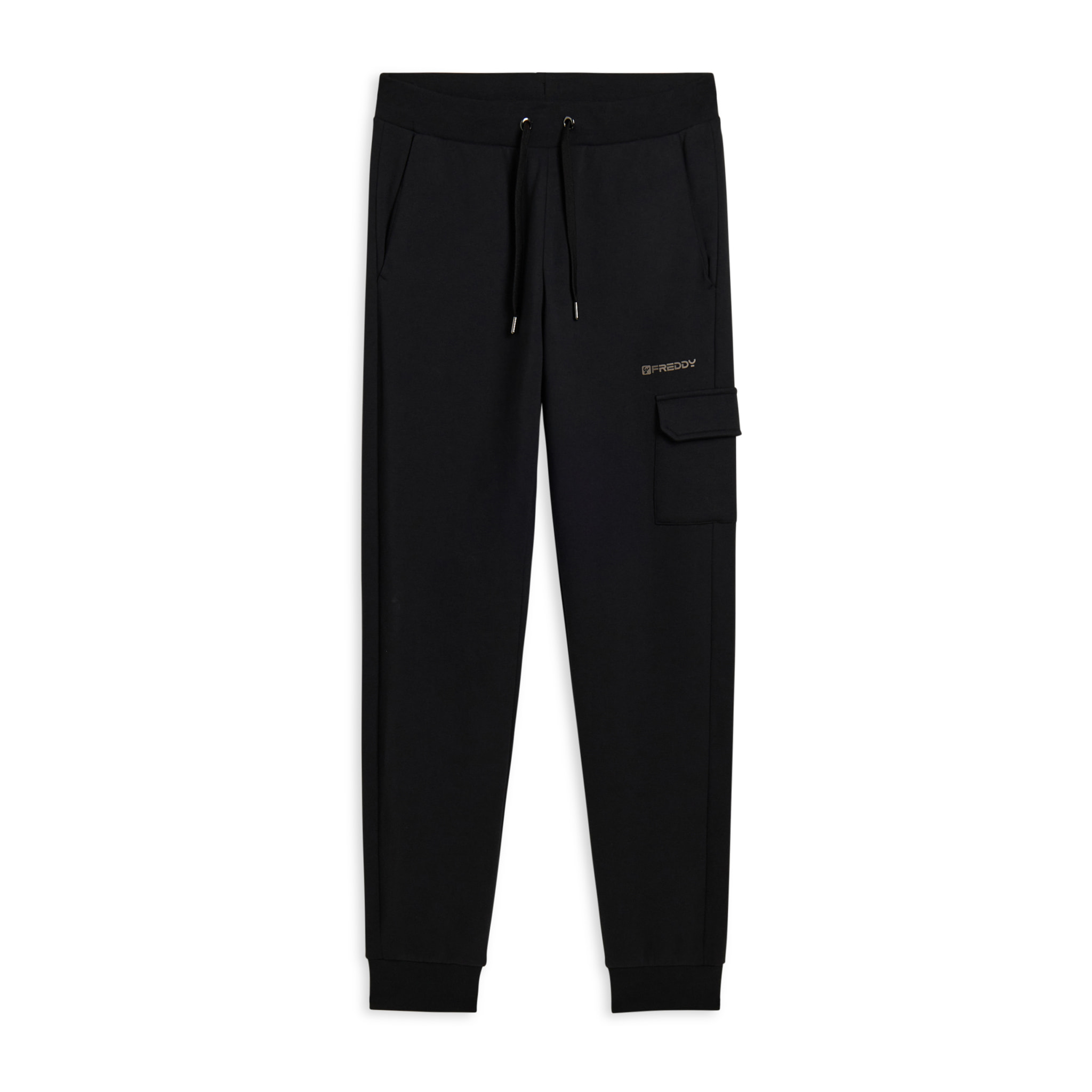 Pantaloni in felpa con tasca cargo e fondo a polsino