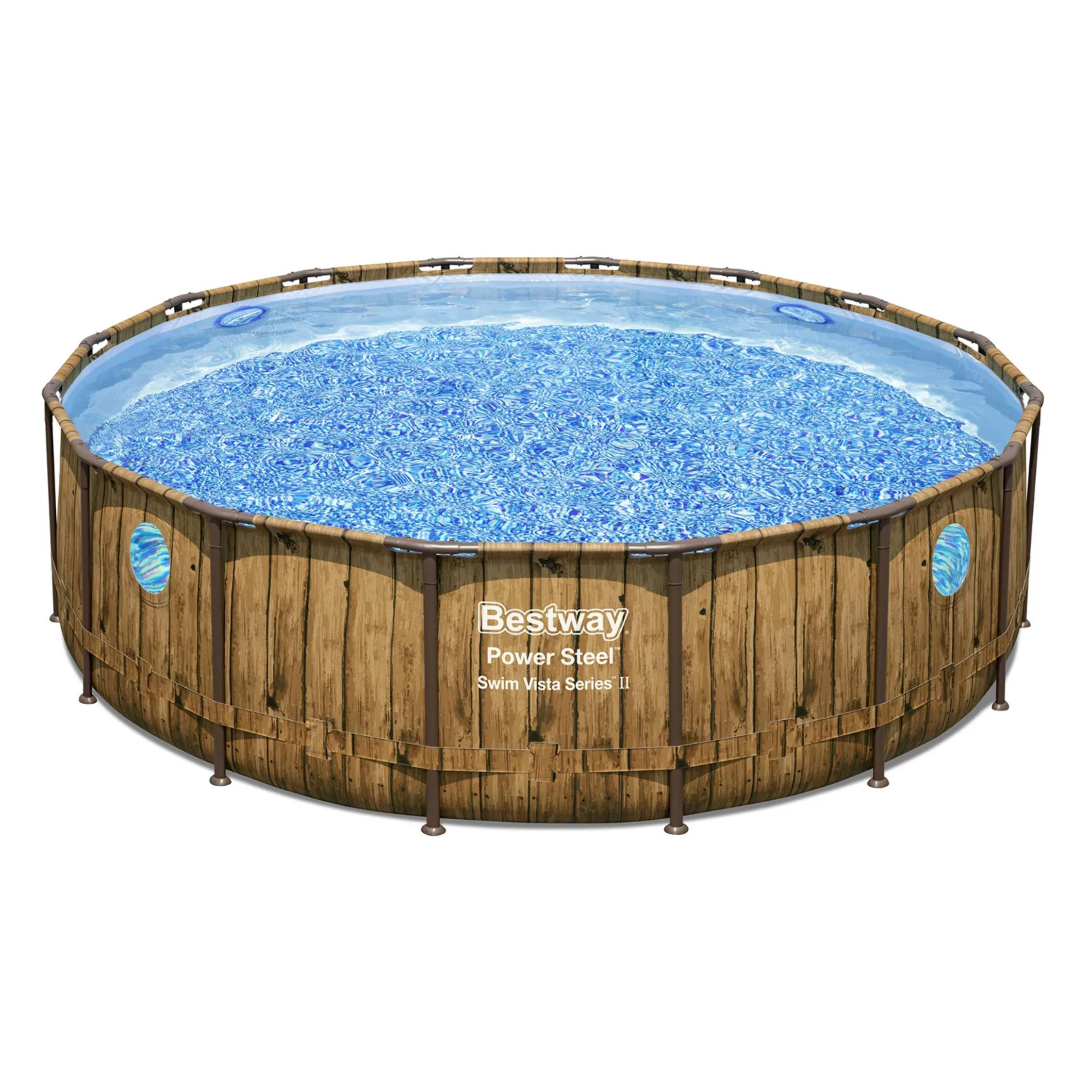 Piscine tubulaire ronde Ø 4,88 x 1,22 m aspect bois POWER STEEL SWIM VISTA de Bestway