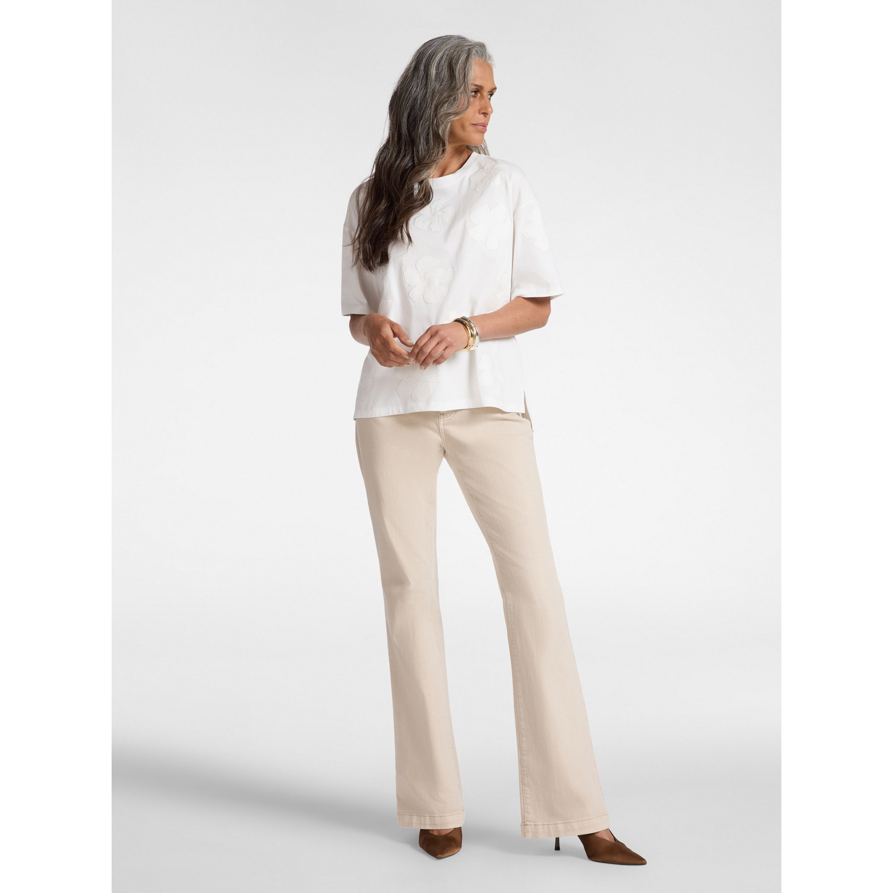 Elena Mirò - T-shirt ricamata - Bianco