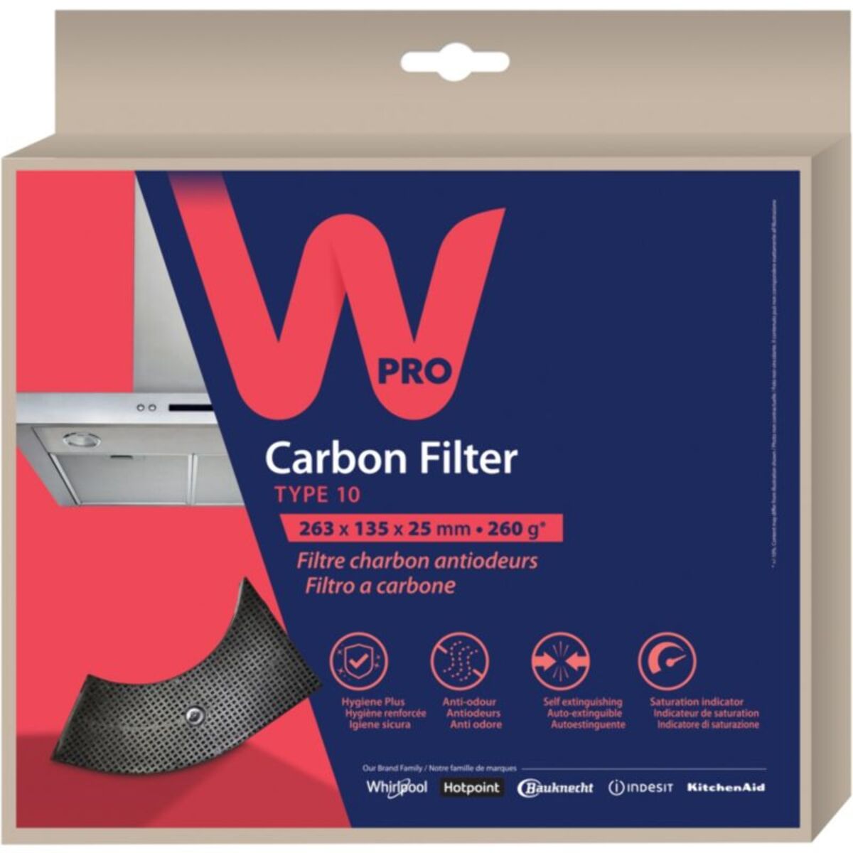 Filtre hotte WPRO CHF85/01