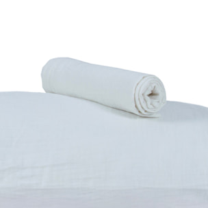 Lot 2 taies d'oreiller gaze de coton écrue - LOUISE