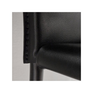 Chaise de bar avec dossier en simili & piétement en métal - SANDY