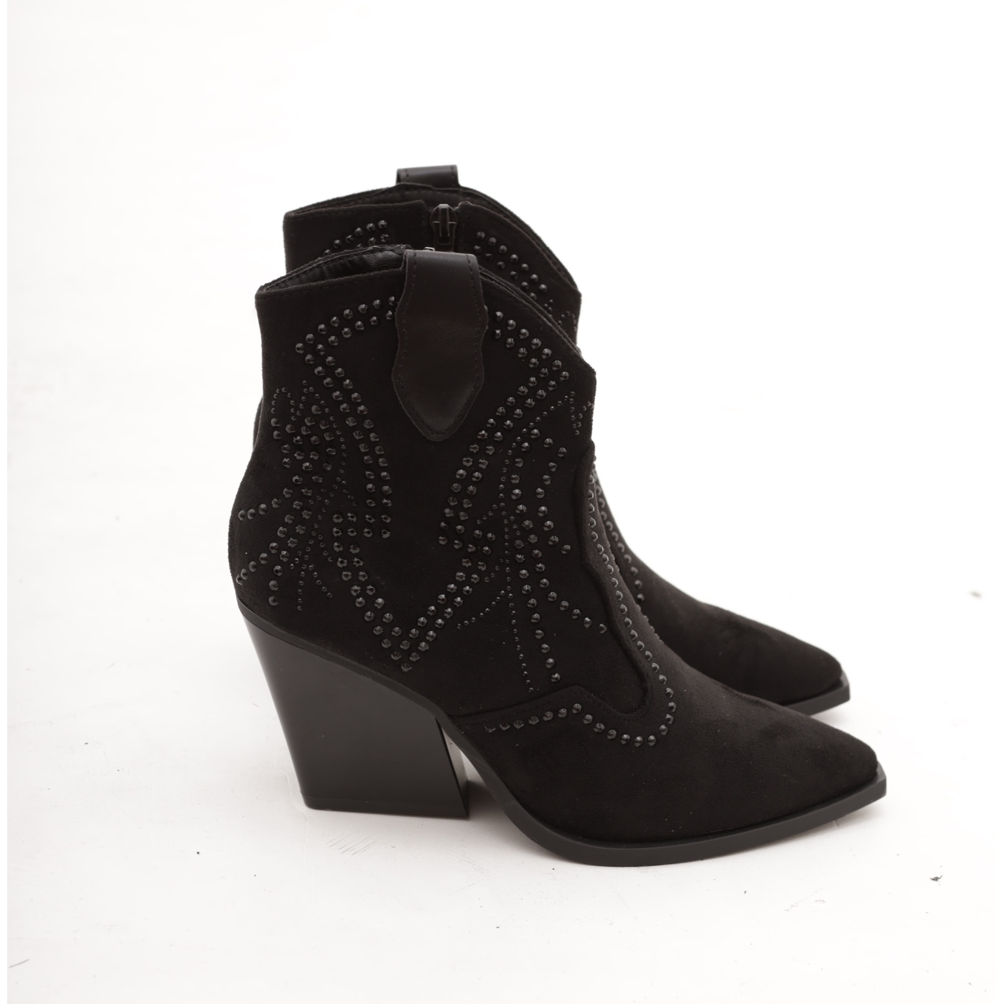 STIVALETTO TEXANO CON BORCHIE NERO