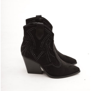 STIVALETTO TEXANO CON BORCHIE NERO
