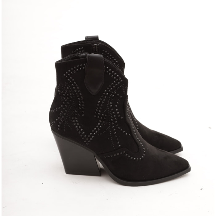 STIVALETTO TEXANO CON BORCHIE NERO