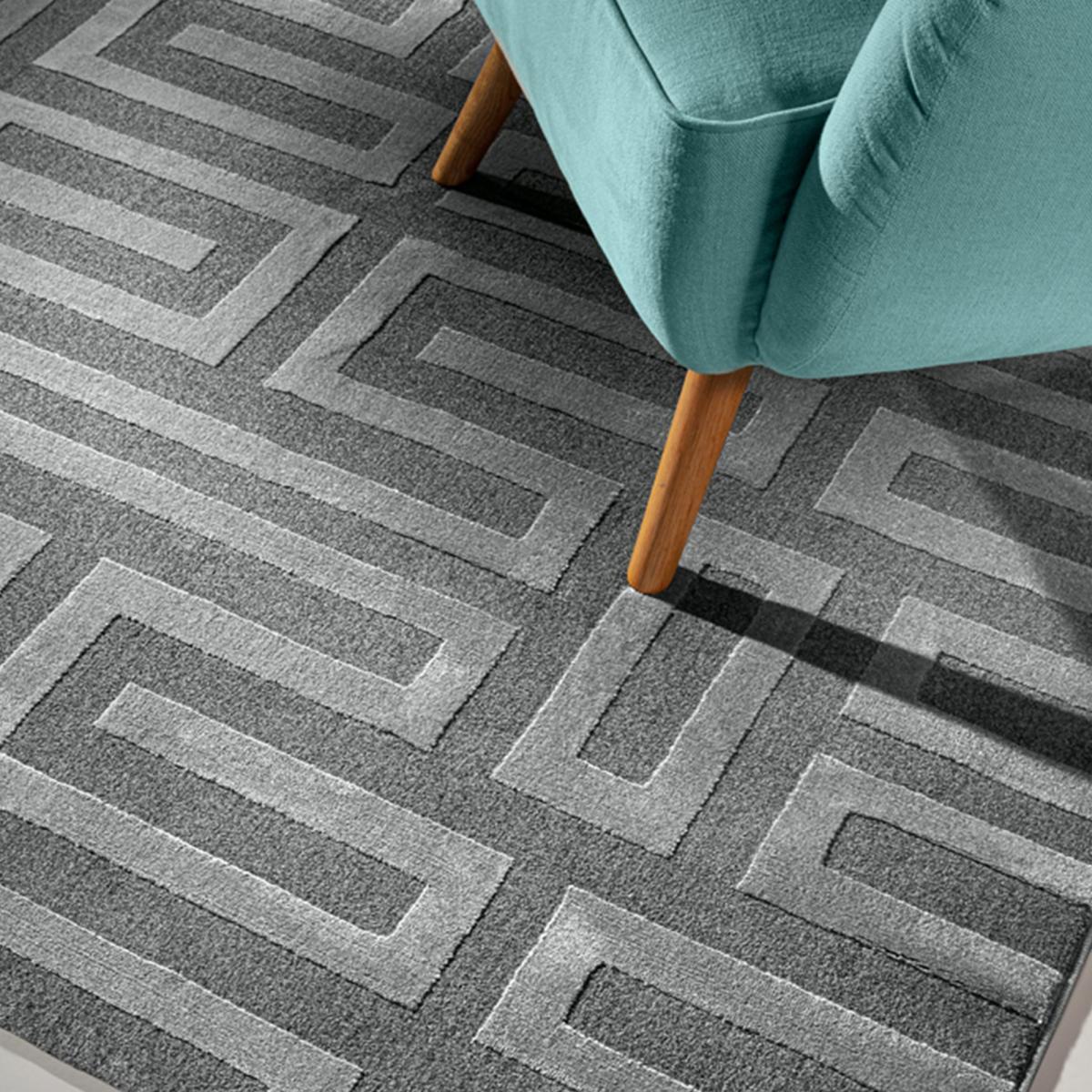 Tapis salon et chambre tissé motif géométrique NINO