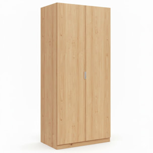 Armadio Guardaroba A 2 Ante Con Asta Appendiabiti E Ripiano Interno Mobile Armadio Salvaspazio Design Moderno Minimal 81 x 52 x 180 Cm Rovere Chiaro