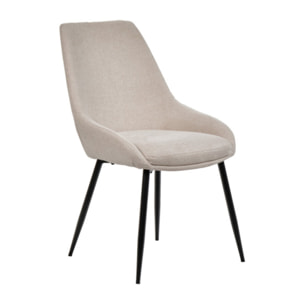 Chaise en tissu avec pieds fins en métal noir - 4 coloris - MONDO