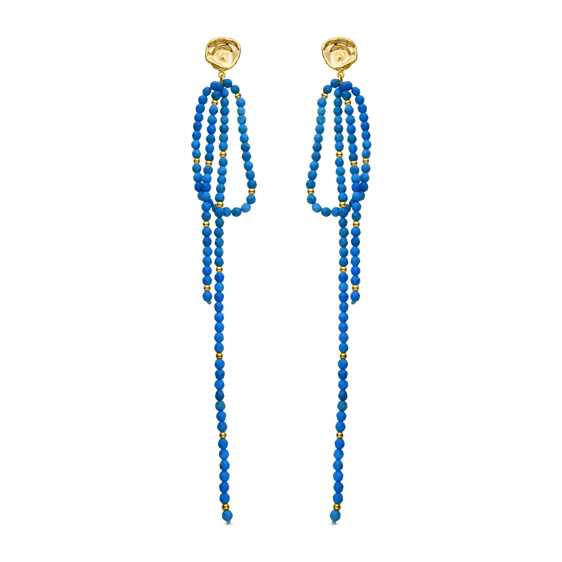 Pendientes de Turquesa acabados en oro amarillo de 18k