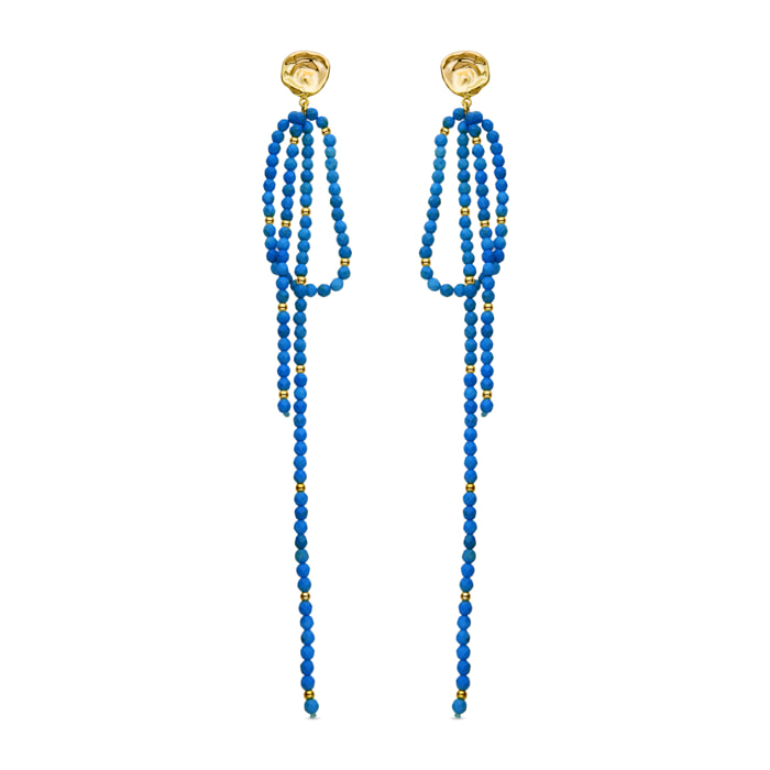 Pendientes de Turquesa acabados en oro amarillo de 18k
