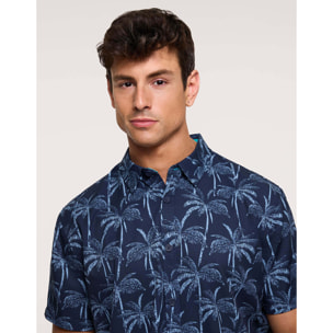Camisa Manga Corta Azul Marino - Furairapalm