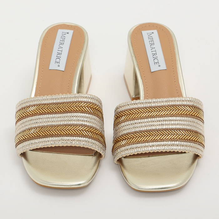 Sandali in simil pelle con tacco comodo quadrato