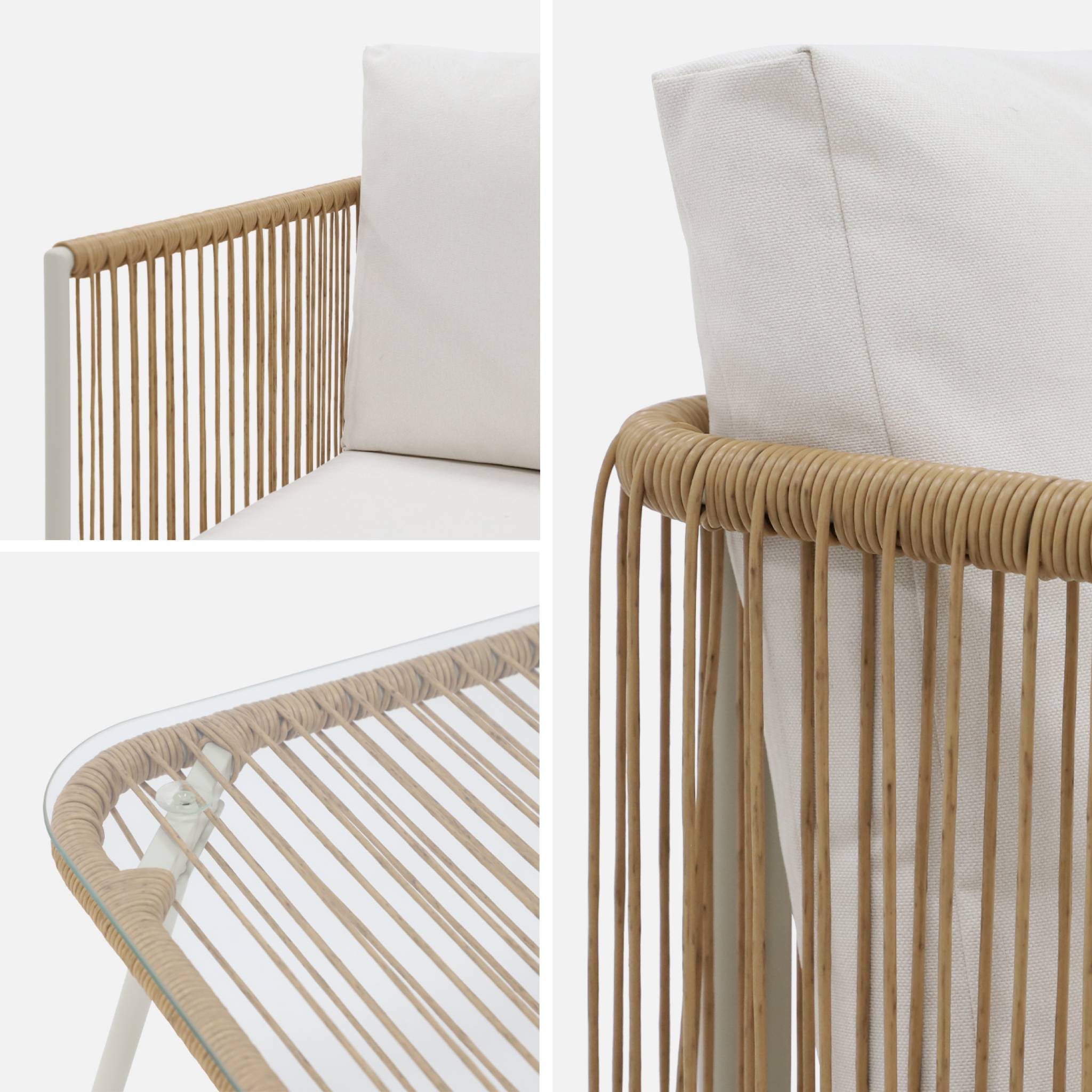 Salon de jardin acier galvanisé et cordage 4 places CESENA