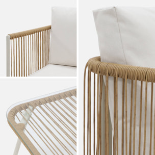 Salon de jardin acier galvanisé et cordage 4 places CESENA